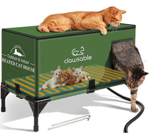 Casa Para Gatos Con Base Elevada Para Gatos Al Aire Libre En