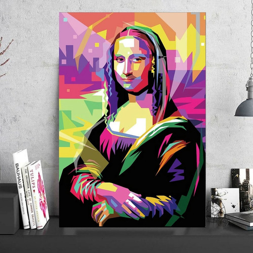 Cuadro Decorativo Mona Lisa Pop Art Abstracto Colorido