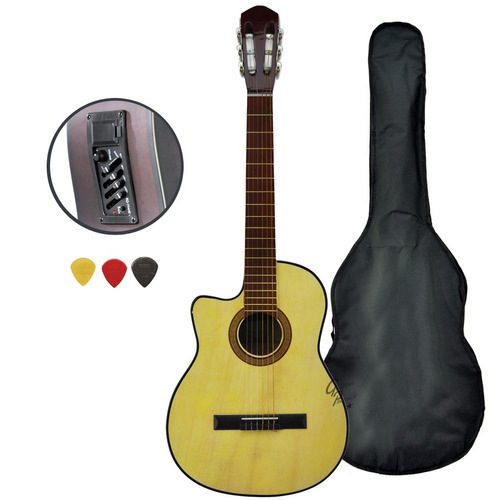 Guitarra Electro Criolla Zurdo C/ Corte Superior Ecualizador
