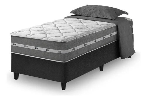 Cama Box Solteiro + Colchão Molas Ensacadas Zidi Miami 88cm