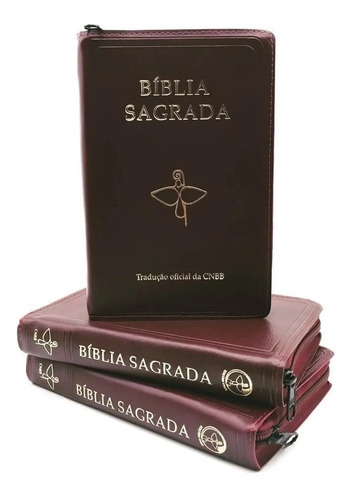 Bíblia Sagrada Católica Completa Antigo E Novo Testamentos Editora Cnbb Tamanho Médio Capa Com Ziper Super Lançamento