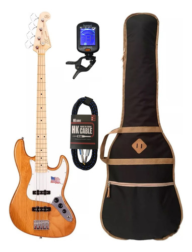 Bajo Eléctrico Jazz Bass Sx Alder  Funda + Cable + Afinador 