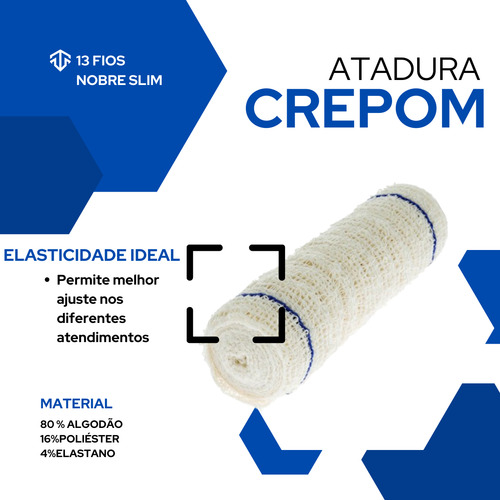 Atadura De Crepom 13 Fios 15 Cm X 1.8 Nobre 24 Un Curativo