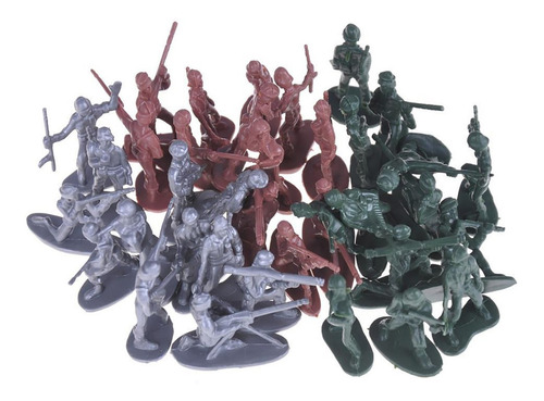 34pcs Juguete Mini Figura Soldado Base Militar Ejercito