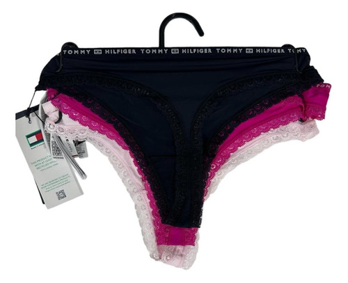 Panties Tommy Hilfiger Thong Encaje Ropa Interior X3 Talla L