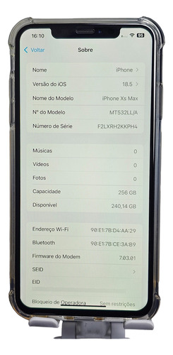 Iphone Xs Max 256gb Cinza-espacial Desbloqueado Barato Sem Juros (Usado)