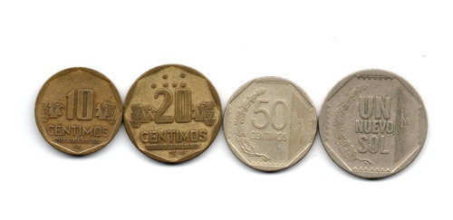 Peru Lote 4 Monedas Diferentes 10 Centavos A 1 Sol Dec 90/00