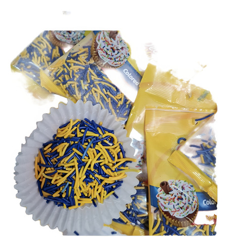 Grana Sticks Para Cupcakes Decor Magic 45grs Amarillo Y Azul