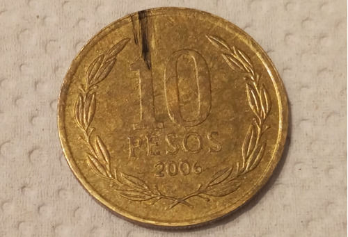 Moneda 10 Pesos Chile Año 2006(error En Giro)ver Descripción