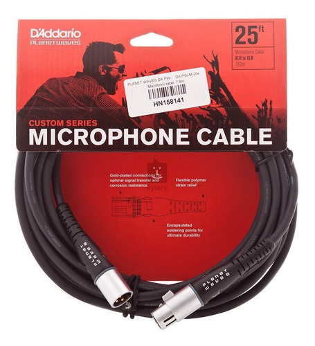 Imagen 1 de 2 de Planet Waves Custom Series Cable Xlr De 7,5m Para Micrófono