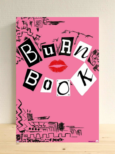 Burn Book Chicas Pesadas Cuadro Mean Girls Decoracion 20x30