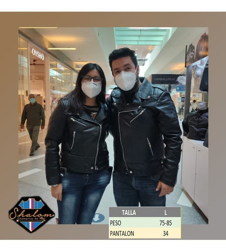 Imagen 5 de 10 de Chamarra De Piel Biker Casual