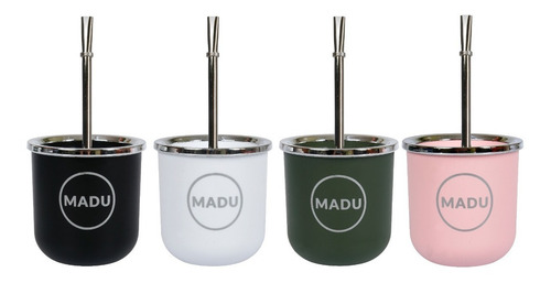 Imagen 2 de 5 de Mate Baires Termico Doble Pared Colores Bombilla Niquel Madu