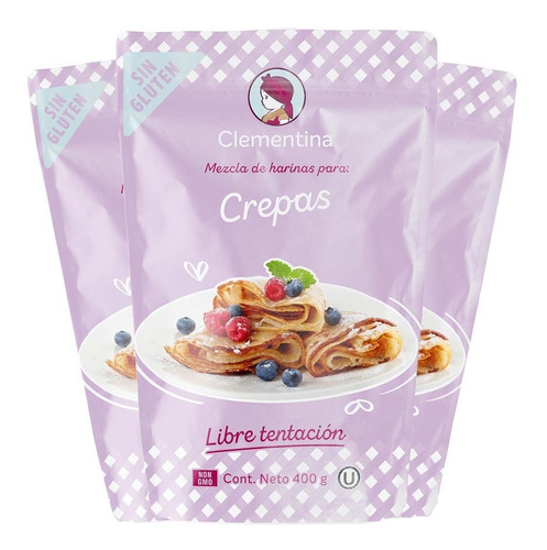 Harina Sin Gluten Clementina Para Crepas  - 3 Paquetes