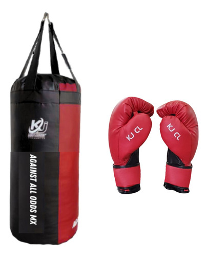 Kit Costal De Box Publico 80cm Y Guantes Cl Saco De Boxeo 