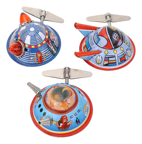 Juguete De Cuerda Clockwork Spring, Nave Espacial Vintage,