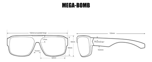 Bomber Mega Bomba Polarizada Gafas De Sol Matte Matte