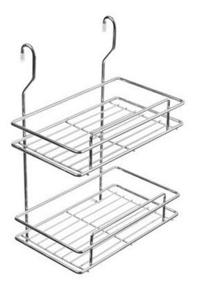 Imagen 2 de 4 de Estante Doble Para Barral Cromado 27x19x38cm Soldart