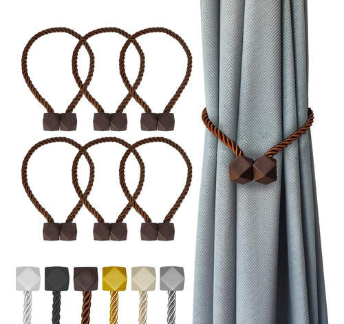 Borlas Magneticas (rubik) Para Cortinas 6pcs. Marron Osc.