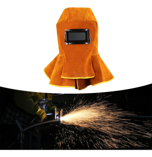 Capucha De Soldador De Cuero Soldadura Sin Automático