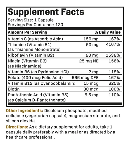 Complejo De Vitamina B Y C Energía Sistema Nervioso Inmunoló