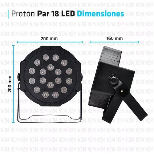 Proton Par 18 Led Rgb Efectos Iluminacion Luces Dj Boliche