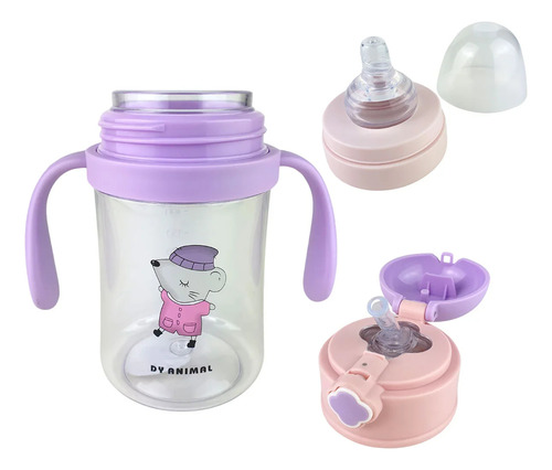 Garrafinha Mamadeira Infantil Com Alça 240ml Bico Silicone