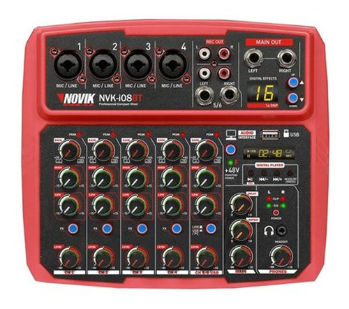 Consola Mixer Novik Nvk-i08bt 8 Can Usb+bt 