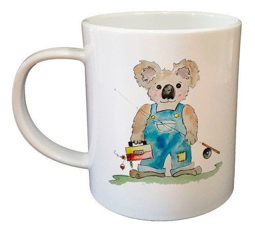 Taza De Plastico Koala Pescador Caña Diversion