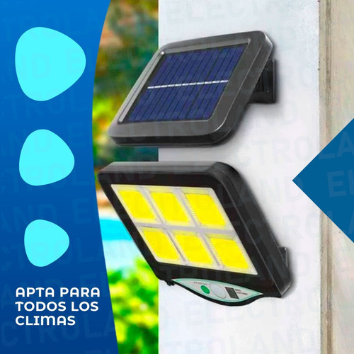 Imagen 4 de 10 de Lampara Solar 6 Cob Reflector Recargable Sensor Fotocélula