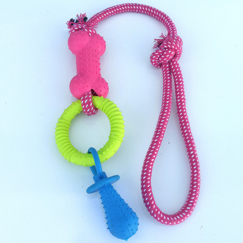 3 Brinquedos Para Cachorros Frango Boneco E Corda Com Guizo