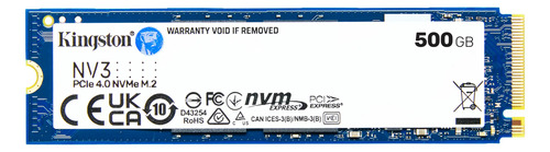 Ssd Kingston Nv3 De 500gb Nvme Pcie 4 Lec/esc 5000/3000mb/s