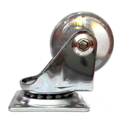 Imagen 10 de 10 de Rueda Silicona Transparente Bz Chica 50mm Con Base Mueble