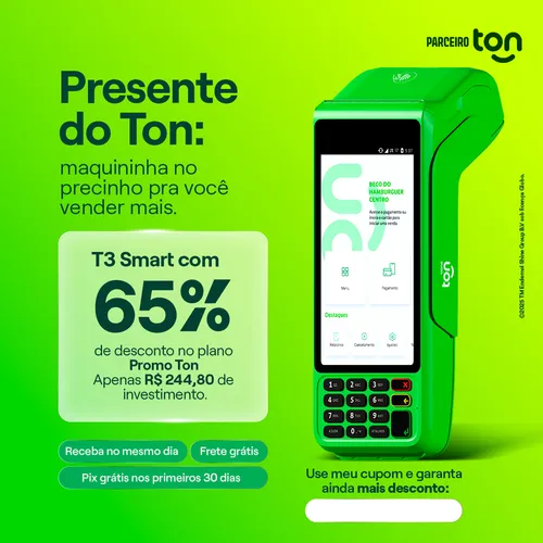 Venda Mais Com A Maquininha Do Ton! Taxas A Partir De