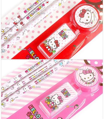 Hello Kitty - Juego De 3 Lápices (1 Juego Al Azar)