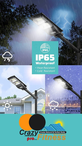 Imagen 6 de 9 de Luz Exterior Foco Solar 100w Alta Eficiencia Sensor+control