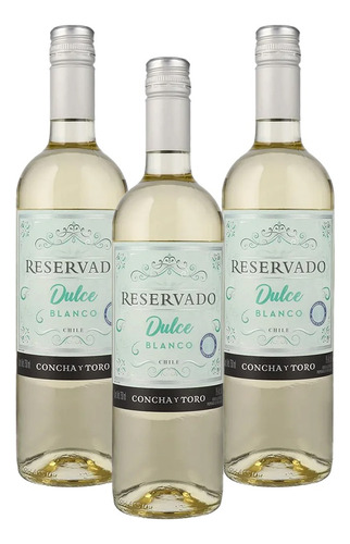 Pack De 3 Vino Blanco Reservado Concha Y Toro Dulce 750ml