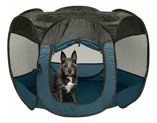 Furhaven Pet Playpen | Mesh Open-air Dog Playpen/blue, Small