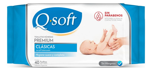 Toallitas Húmedas Clásicas Con Ph Balanceado Q-soft 40und