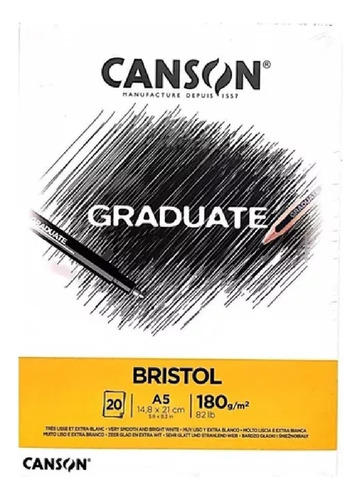 Block Canson Graduate Bristol A5 180g 20h