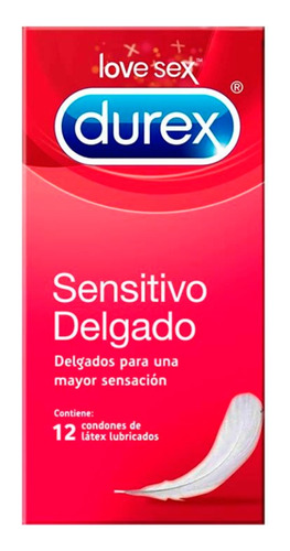 Durex Sensitivo Delgado X12 Condones Preservativos