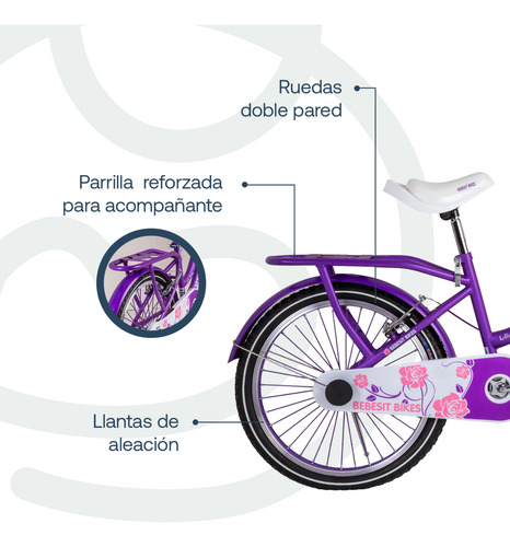 Bicicleta Queen Aro 20 Morada Color Morado