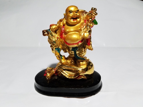 Figura China Buda Dorado Feng Shui 10x8.5 Cm