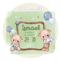 Comprar Kit Osito Bebé Imprimible Cumple Candybar Personalizado