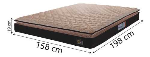 Colchão espuma D33 Pillow top Millenium bege queen marrom Hellen