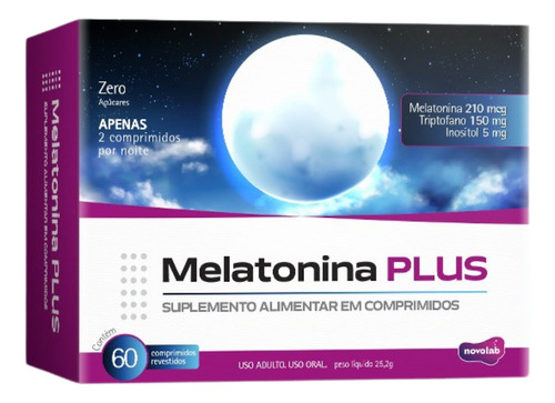 Melatonina Novolab 60cpr Comprimidos - Sem Glúten