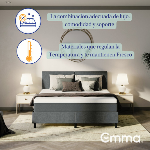 Imagen 5 de 7 de Colchón Emma Hybrid Premium 2 Plazas 150 Cm X 190cm X 24 Cm