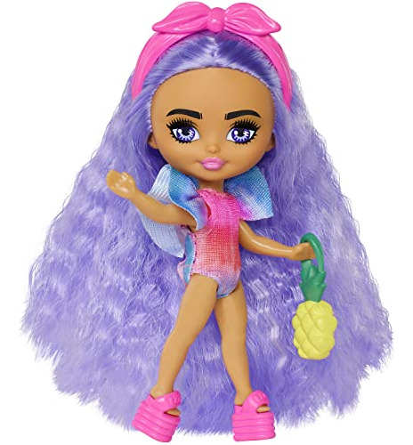 Muñeca De Viaje Barbie Extra Mini Minis Con Moda De Playa, T