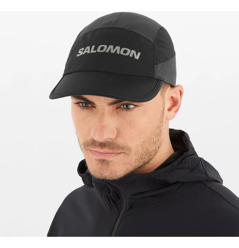Gorra Deportiva Salomon Sense Aero Running - Tejido Elastico Negro Unico Lisa