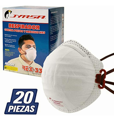 Respirador De Partículas N95 Jyrsa Rex-330 Caja Con 20pz,